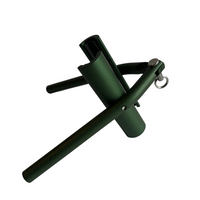 Green metal tool on a white background